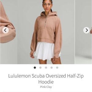 Lululemon Scuba Oversized Half Zip Hoodie Pink Clay Sz M/L